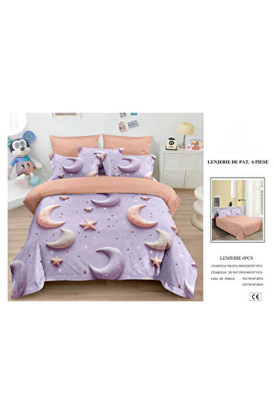 FIONNA.RO Lenjerie De Pat Finet 6 Piese 5D - Luna Mov