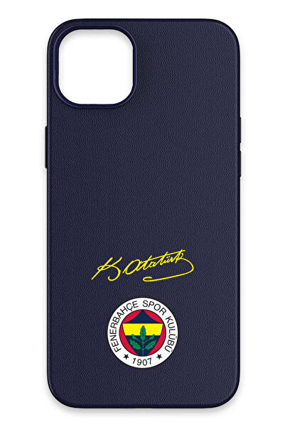 Fenerbahçe iPhone 14 Uyumlu Arma Atatürk İmza Deri Magsafe Lisanslı Telefon K...
