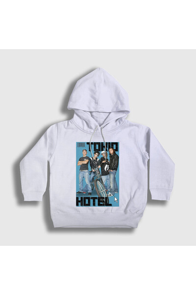 Presmono Hanorac cu glugă pentru copii, alb, revista Magazine Tokio Hotel, un...