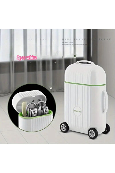 iğne izi طقم مانيكير وباديكير مكون من 9 قطع بتصميم حقيبة سفر - طقم العناية با...