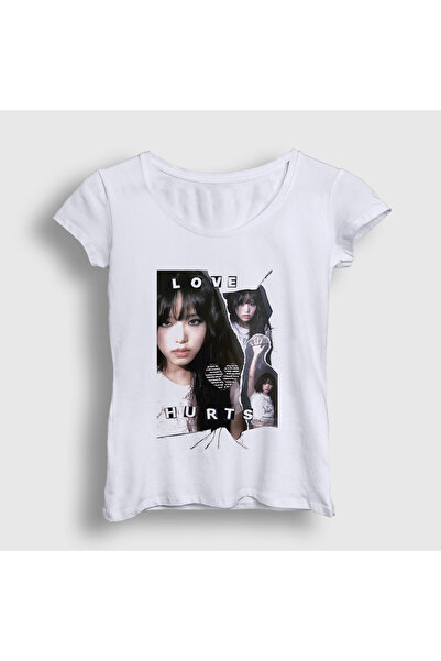 Presmono Women's White Love Hurts Choi Ye Na Yena Iz One T-Shirt 603053Tt