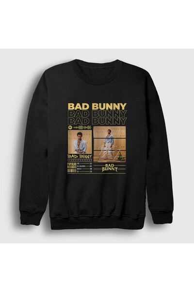 Presmono Unisex Black Popular Bad Bunny Sweatshirt 603597Tt