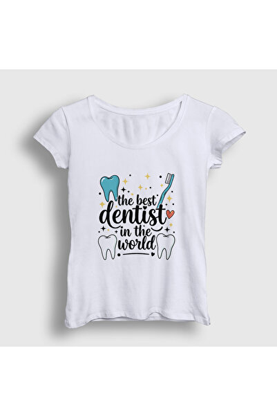 Presmono Γυναικείο λευκό μπλουζάκι δώρο για τον καλύτερο οδοντίατρο 601852tt