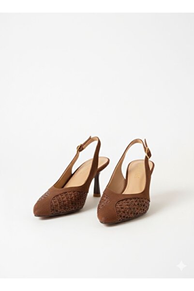 Valencia siyah örgülü stiletto