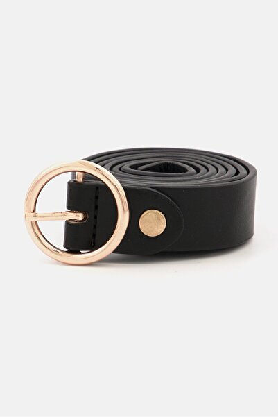 Don't Call Me Jennyfer Women Textured Leather Belt, Black