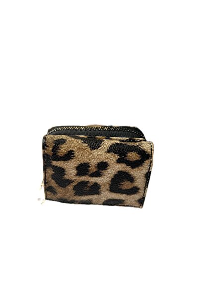 GK GAMZELİRENKLERİM LUXURY FASHION&ACCESSORIES Leopard Wallet Multi Compartme...