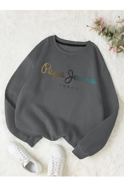 PALPİTO Women's Pepe Printed Crew Neck Oversize Sweatshirt