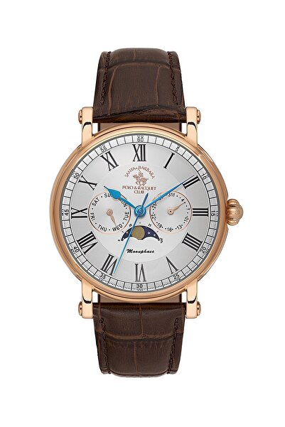 Santa Barbara Polo & Racquet Club Case Rose Cord Brown Color 42.5 mm Men's Wr...