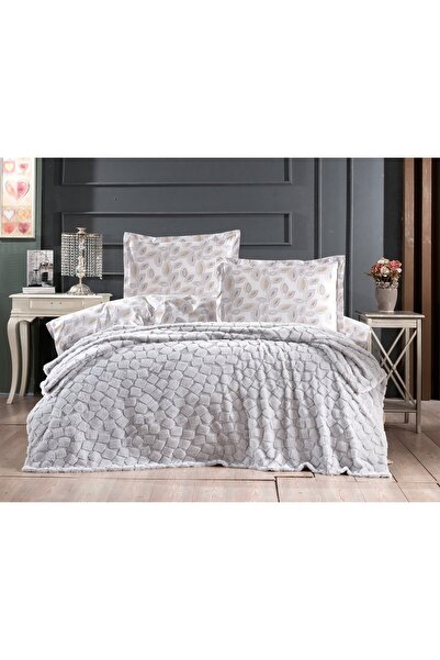 Çapa Home Rabbit Welsoft Puff Tavşan Tüyü Battaniyeli %100 Pamuk Nevresim Tak...