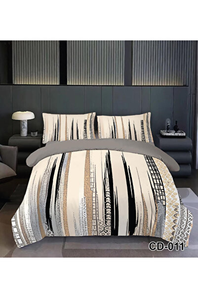 FIONNA.RO Finet 6-Piece Duvet Cover Set with 5D Stretchy - Abstract Striped P...