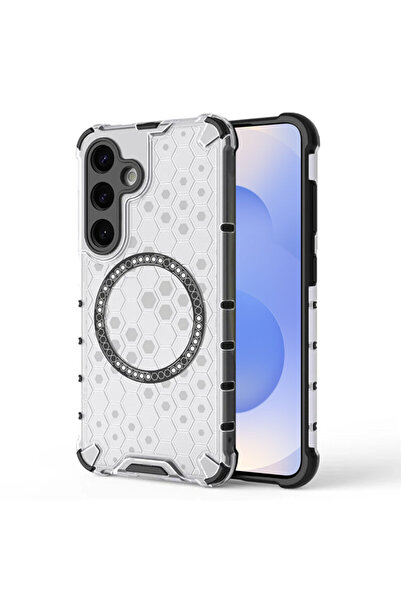 Techsuit Διαφανής θήκη Samsung Galaxy S25 HoneyComb Shield MagSafe, λευκή