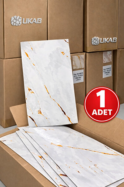 UKAB 1Adet 30x60cm Kendinden Yapışkanlı Mermer Seramik Desenli Köpük PVC Duva...