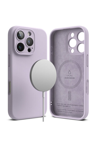 Ringke Carcasă magnetică MagSafe din silicon pentru iPhone 16 Pro Max, violet
