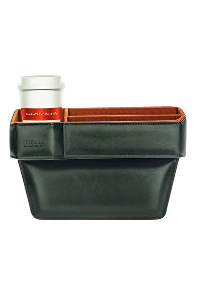 Zhuse Car Seat Console Organizer Storage Box With Cup Holder
