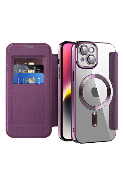 Techsuit iPhone 14 Plus SmartMag Book Case, purple