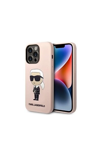 Karl Lagerfeld Carcasă din silicon pentru iPhone 14 Pro Max, Ikonik, roz