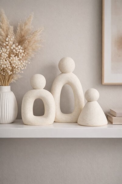 Otaera Silüet Ailesi | 3’lü Dekoratif Soyut Aile Biblo Seti, Soyut Minimal Sa...