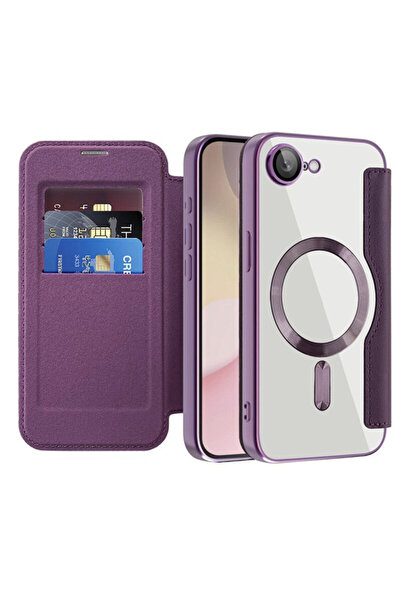 Techsuit SmartMag Book Case for iPhone 16e, Purple
