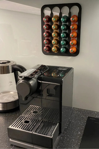craftopya Nespresso ve Starbucks Uyumlu Duvara Monte Kapsül Kahve Tutucu Standı 20 Kapasiteli Düzenleyici