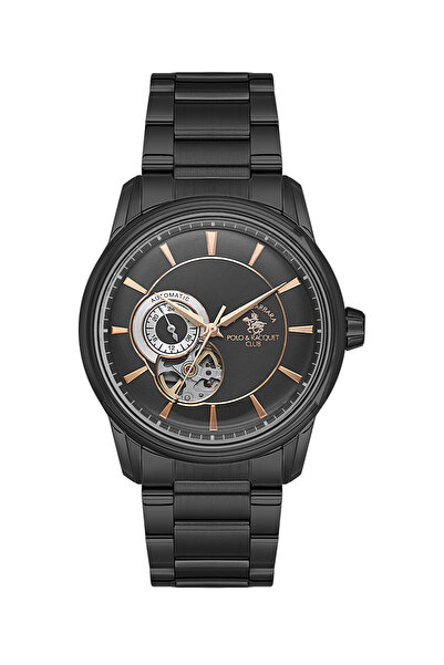 Santa Barbara Polo & Racquet Club Luxury Black Stainless Steel Watch for Men ...