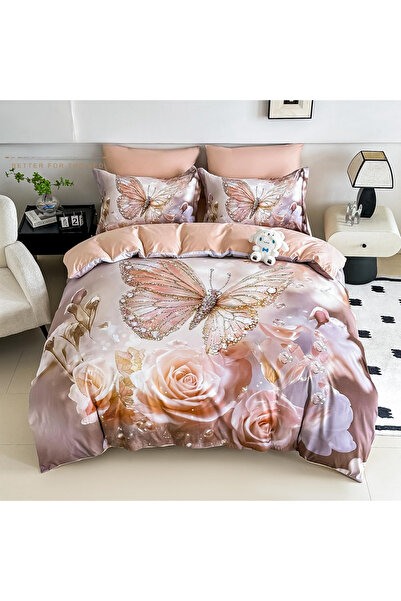 FIONNA.RO Finet Duvet Cover Set 6 Pieces With 5D Stretchy - Shiny Butterflies