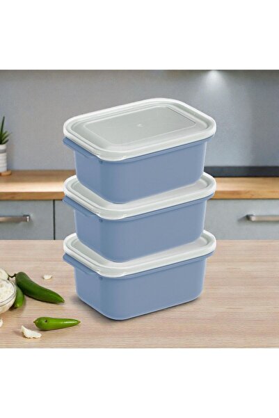PONÇİK STORE 3-Piece Easy Keep Rectangular Storage Container with Lid 2000ml