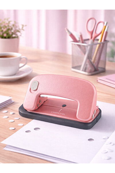 Max DP-12 Delgeç 2 Delikli 10 Sayfa Kapasiteli Ofis Tipi Kağıt Delgeç -Pembe ...