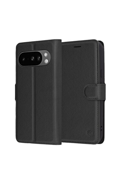 Techsuit Husă tip folio din piele pentru Google Pixel 10 Pro XL, neagră