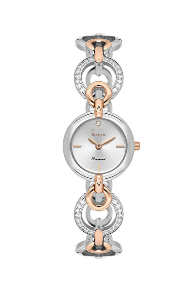 Freelook ساعة لوميير النسائية المصنوعة من الفولاذ المقاوم للصدأ باللونين الفض...