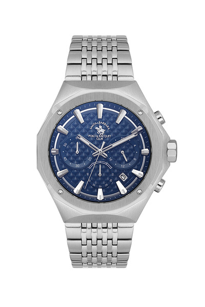 Santa Barbara Polo & Racquet Club Legend Silver Stainless Steel Watch for Men...