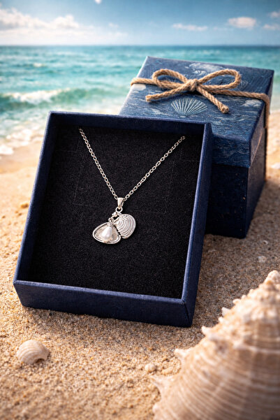 PULİNİN DÜKKANI Pearl Detailed Seahorse Figured Necklace – Gift Set with Blac...