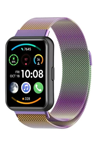 SilverCars Huawei Watch Fit 2 Uyumlu Metal Hasır Manyetik Kordon – Paslanmaz ...