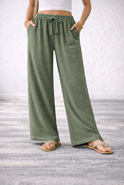 LEONE KOLEKSİYON Women's Muslin Wide Leg Pants