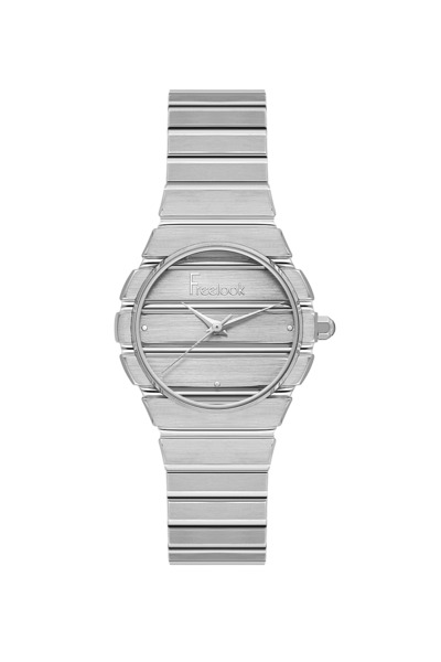 Freelook ساعة نسائية أنيقة من الفولاذ المقاوم للصدأ باللون الفضي FL.1.10543-1