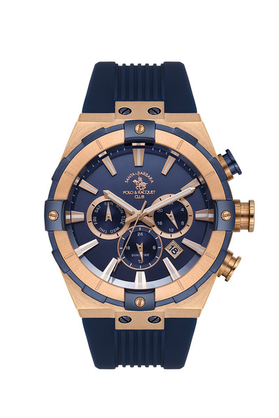 Santa Barbara Polo & Racquet Club Dark Blue Silicone Band Watch for Men SB.1....