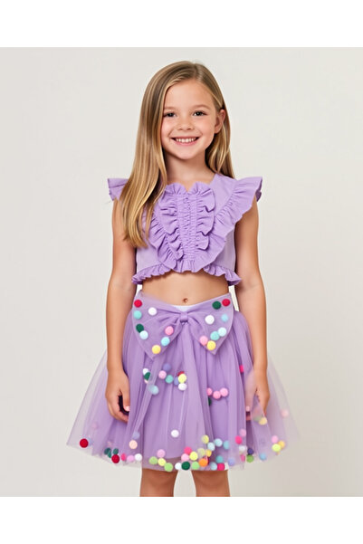 By Piera Pompom Bow Tutu Skirt 6638