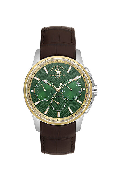 Santa Barbara Polo & Racquet Club Legend Brown Genuine Leather Watch for Men ...