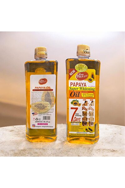 Veet Gold زيت البابايا لتفتيح البشرة، 1000 مل - زيت مرطب ومفتح للجسم
