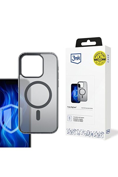 3MK Husă premium Frosty MagCare pentru iPhone 16 Pro, neagră