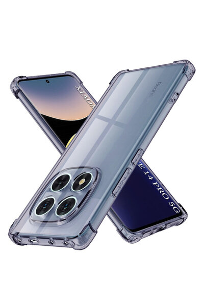 Techsuit Силиконов калъф за Xiaomi Redmi Note 14 Pro 5G, прозрачен, удароусто...