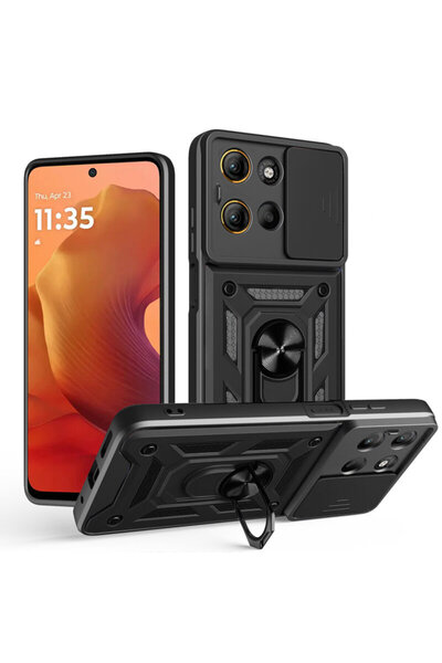 Techsuit Θήκη προστασίας κάμερας Motorola Moto G15 σειρά CamShield, μαύρη