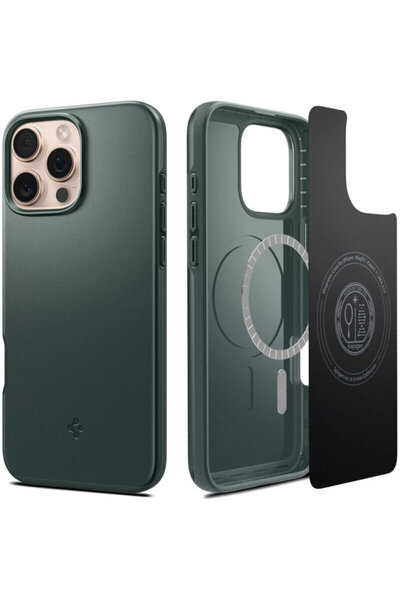 Spigen Husă Thin Fit MagSafe pentru iPhone 16 Pro Max, verde închis