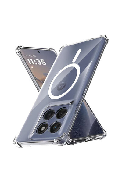 Techsuit Husă MagSafe din silicon transparent, rezistentă la șocuri, pentru M...