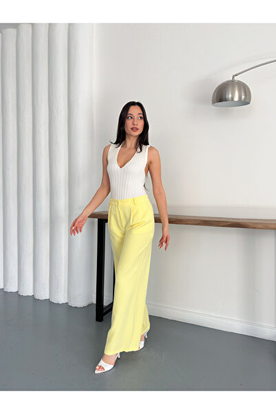 Ekim Store Buttoned High Waist Palazzo Trousers