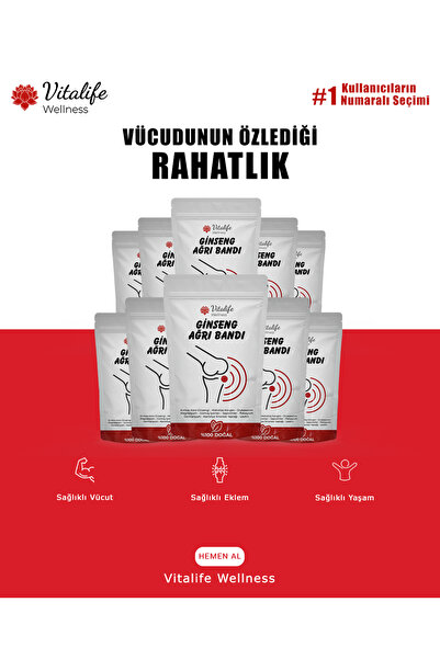 Vitalife Wellness Ginseng Ağrı Bandı Anında Etki Gün Boyu Destek 250 Adet