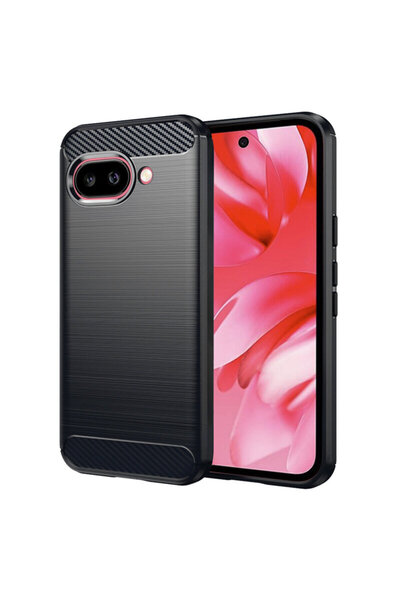 Techsuit Силиконов калъф Carbon за Google Pixel 9a, черен