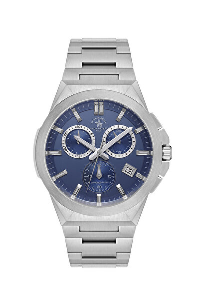 Santa Barbara Polo & Racquet Club Silver Stainless Steel Watch for Gents SB.1...