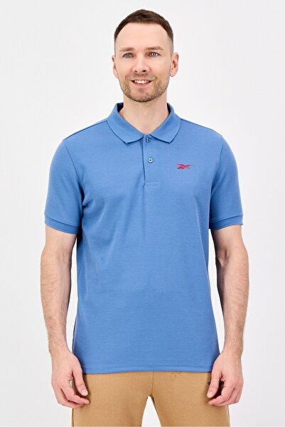 Reebok Men Sportswear Fit Short Sleeve Outdoor Polo Shirt, Blue