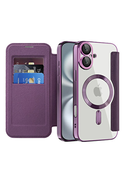 Techsuit iPhone 16 SmartMag Book Case, purple