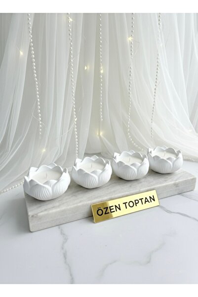 ÖZENTOPTANHEDİYELİK Taş tozundan üretilmiş enginar görünümlü beton mumluk(mum...